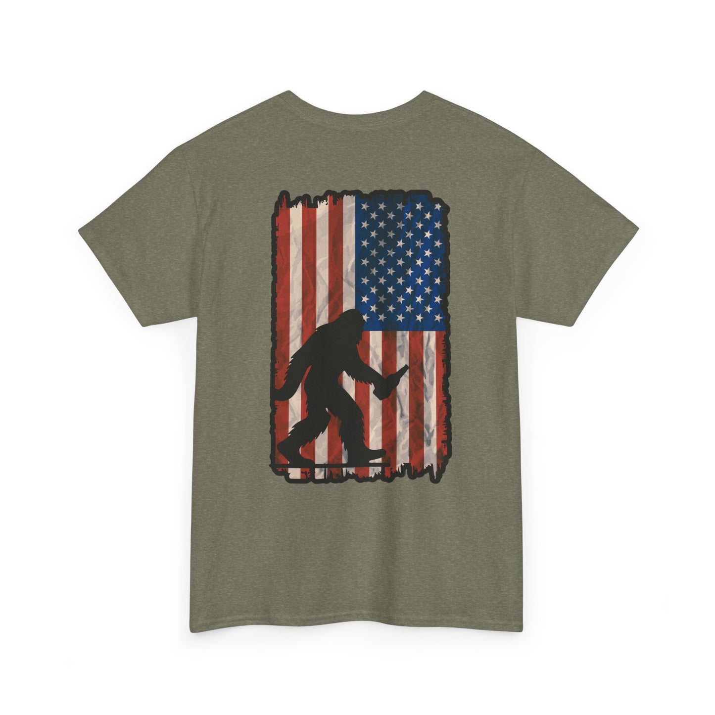 America & Bigfoot with a beer